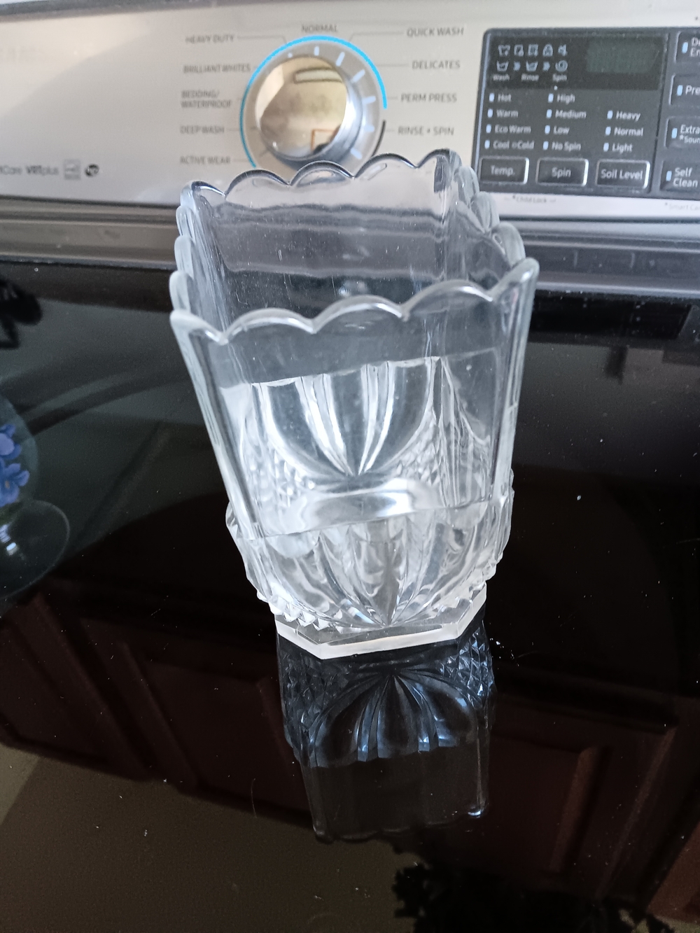 Clear Scalloped Glass Vase